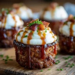 Smoky Bourbon Bbq Bacon-wrapped Meatloaf Cupcakes With Mashed Potato Frosting