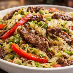 Black Pepper Beef And Cabbage Stir Fry