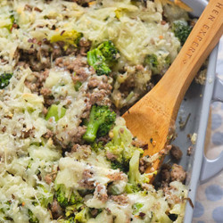 Cheesy Ground Beef Broccoli Casserole