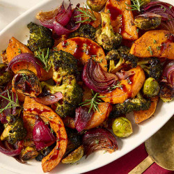 Sheet-pan Roasted Vegetables With Balsamic sides vego