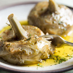 Easy Carciofi alla Romana (Roman Braised Artichoke Hearts)