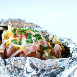 Campfire Loaded Baked Potatoes