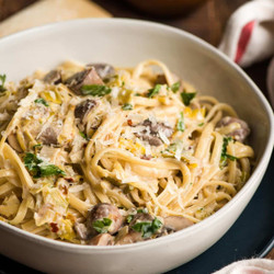 Creamy Leek And Mushroom Pasta