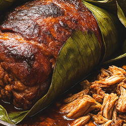 Pork Barbecue Baked In Banana Leaves