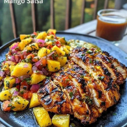 Lemon Ginger Chicken with Pineapple Mango Salsa