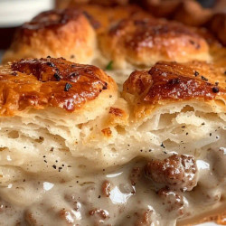 Sausage Gravy And Biscuit Pie