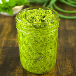 Garlic Scape Lemon Balm Pesto