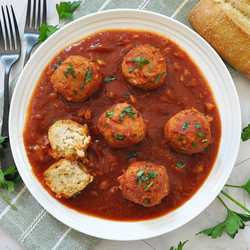 White Bean "meatballs" In Garlic Tomato Sauce