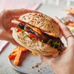 Miso Mushroom Burgers With Crispy Rice Paper ‘crackling’