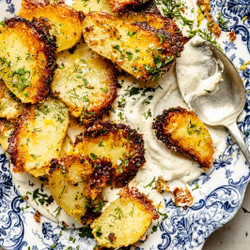 Crispy Parmesan Roasted Potatoes With Garlic, Lemon &amp; Herbs