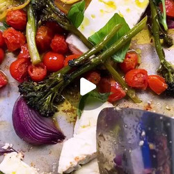 Sheet-pan Baked Feta With Broccolini, Tomatoes And Lemon