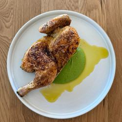 Roasted Chicken with Parsnip Cilantro Puree