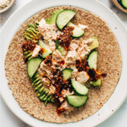 Kimchi Tuna Salad Wraps