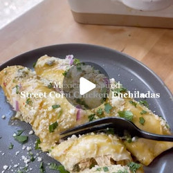 Mexican-inspired Street Corn Chicken Enchiladas