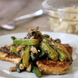 Stir-Fried Tofu, Asparagus, and Shiitakes