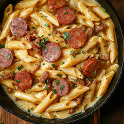 One Pot Kielbasa Pasta – Creamy, Easy &amp; Family-approved