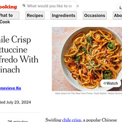 Chile Crisp Fettuccine Alfredo With Spinach