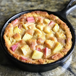 Ooey-gooey Lemon Rhubarb Skillet Cake (one-pan Wonder)