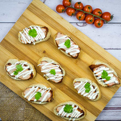 Pork Tenderloin Crostini With Lime Crema