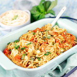 Keto Baked Feta Pasta With Palmini Noodles