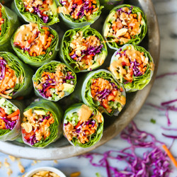 Vegetable Spring Rolls With Peanut Sauce