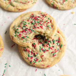 Soft And Chewy Christmas Sprinkle Sugar Cookies