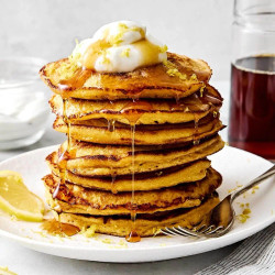 Lemon Ricotta Protein Pancakes