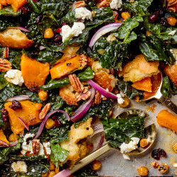 Autumn Sheet Pan Salad With Chickpeas And Butternut Squash
