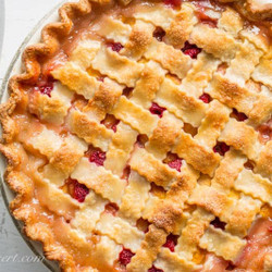 Peach Raspberry Pie With A Lattice Crust
