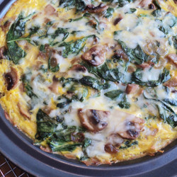 Mushroom And Spinach Quiche With Potato Crust