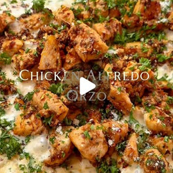 Chicken Alfredo Orzo