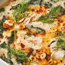 Chicken And Rice Soup With Garlicky Chile Oil