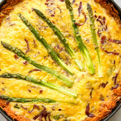 Bacon, Leek And Asparagus Quiche With Sweet Potato Crust - Whole30, Paleo