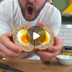 Scotch Egg With Peppercorn Whiskey Sauce
