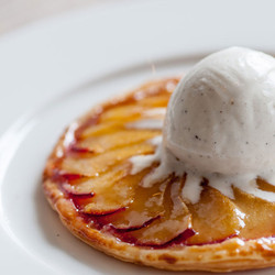 Plum Tart With Vanilla Ice Cream
