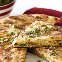 Potato, Onion And Mushroom Cake