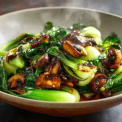 Garlic Mushroom Bok Choy Stir-fry