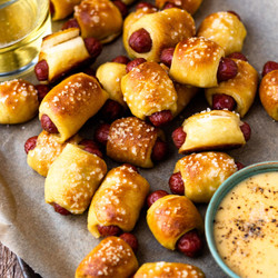 Pretzel Pigs In A Blanket With Beer Cheese Dip