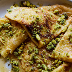 Cardamom Pancakes With Honey Lime Syrup