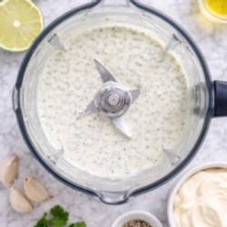 Creamy Garlic Cilantro Sauce for steak chicken and fries