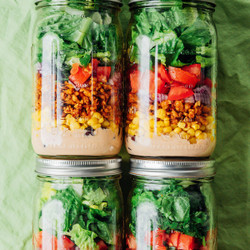 Taco Salad In A Jar (high Protein Vegetarian Meal Prep)