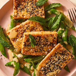 NYT Lemon Pepper Tofu with Snap Peas