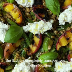 Peach and Stracciatella Salad