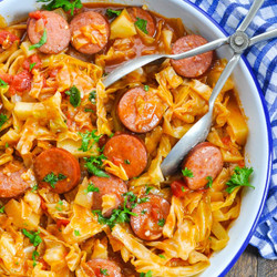 Dump-and-bake Sausage And Cabbage Dinner