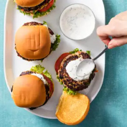 Turkey-veggie Burgers With Lemon-basil Sauce