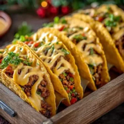 Cheesy Rotel Beef Tacos