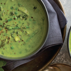 Green Pea, Asparagus, And Parsley Soup