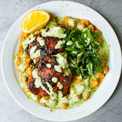 Honey-dijon Roast Chicken With Leek-y Parmesan Chickpeas