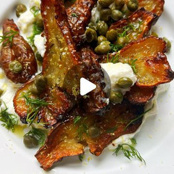 Crispy Roast Jerusalem Artichokes With Ricotta &amp; Capers