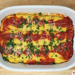Polenta Gnocchi Bake With Tomato Basil Sauce